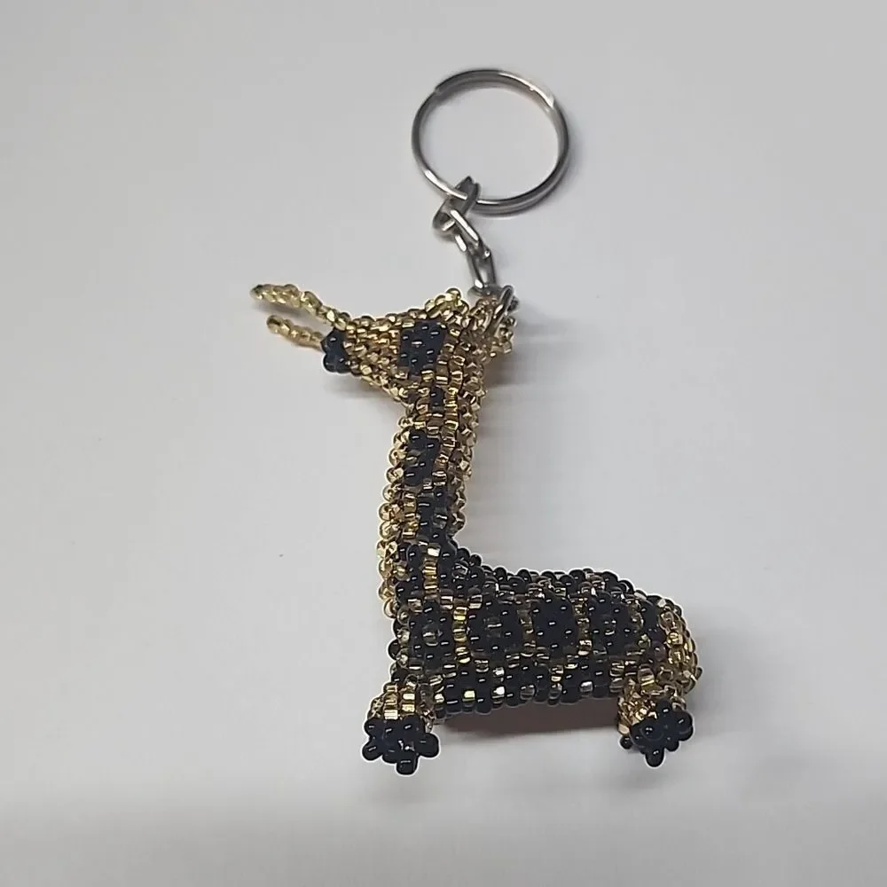Beaded Guatemalan Giraffe Keychain